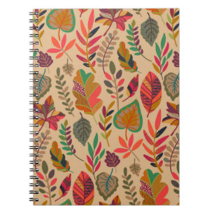 Cuaderno Elementos del otoño: Vibrante patrón de cosecha