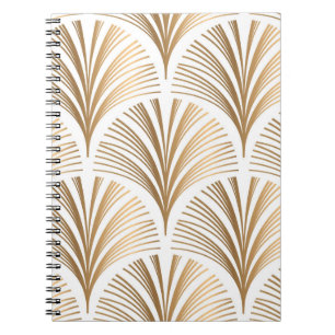 Cuaderno Elementos dorados sobre fondo blanco. Colirio vint