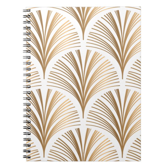 Cuaderno Elementos dorados sobre fondo blanco. Colirio vint (Frente)
