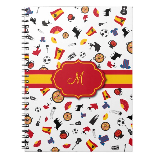 Cuaderno Elementos en español con bandera para añadir tu mo (Frente)