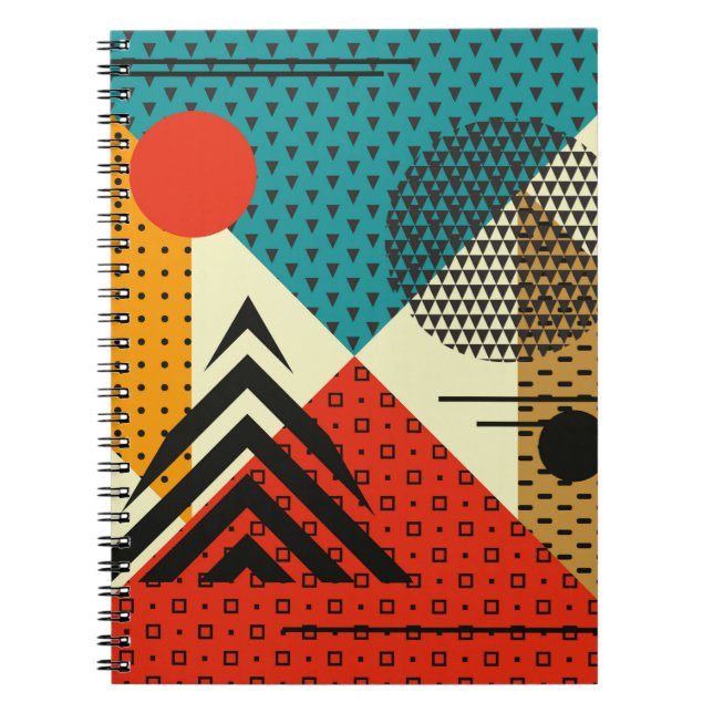 Cuaderno Elementos geométricos de moda. Textura de estilo r (Frente)