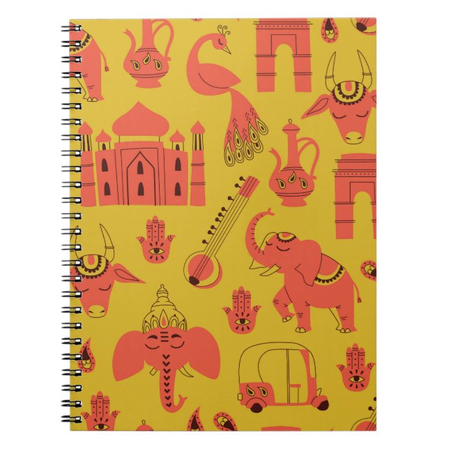 Cuaderno Elementos indios, cosecha cosecha a mano. (Frente)