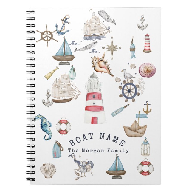 Cuaderno Elementos Náuticos Acuarela Marinero (Frente)