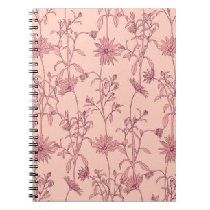 Cuaderno Elementos vintage florales, fondo sin fisuras.