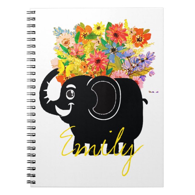 Cuaderno Elephant and flowers  (Frente)
