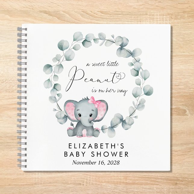 Cuaderno Elephant Eucalyptus Baby Girl Shower Guest Book (Subido por el creador)