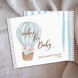 Cuaderno Elephant in Hot Air Balloon Wishes for Baby
