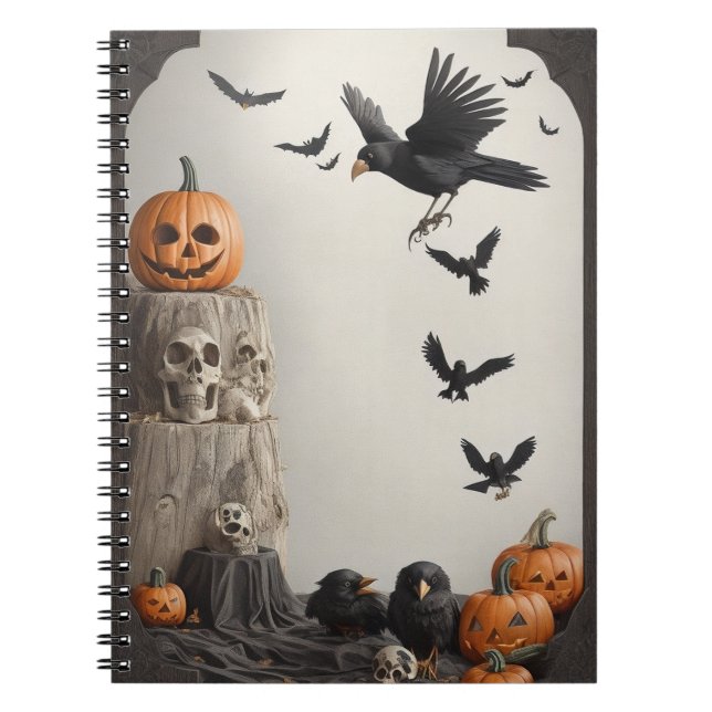 Cuaderno Elevar tu narración fantasmal con ceño/cráneo (Frente)