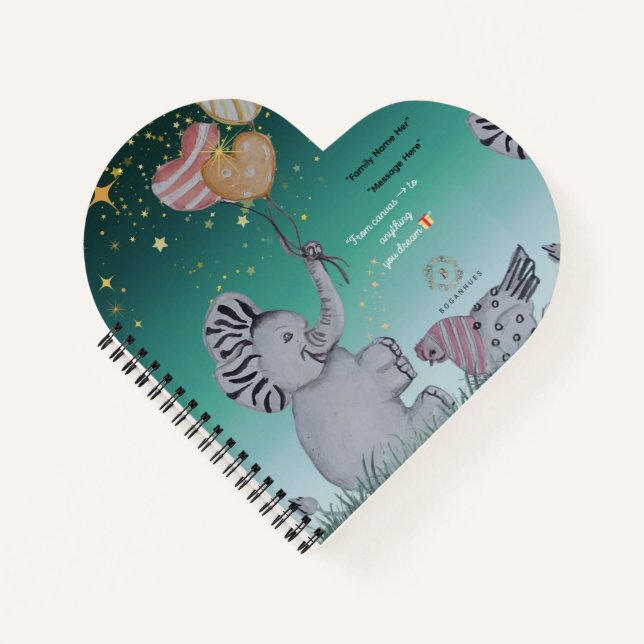 Cuaderno 'Eleze' - elefantes de bolganhues imprimen bloc de (Anverso)