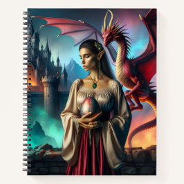 Cuaderno Elf sosteniendo un huevo de dragón