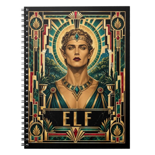 Cuaderno Elfo, Art Deco Mítico (Frente)
