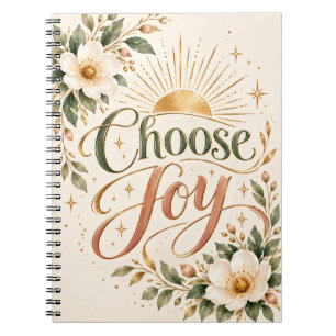 Cuaderno Elige Alegría Floral Oro