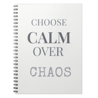 Cuaderno Elige la calma sobre el caos Tipografía de cita mi