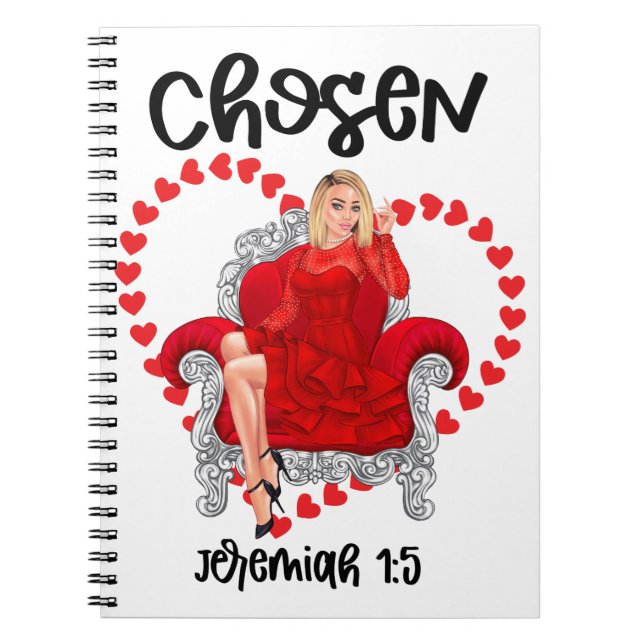 Cuaderno Elije Jeremiah 1:5 Día de San Valentín Dios (Frente)