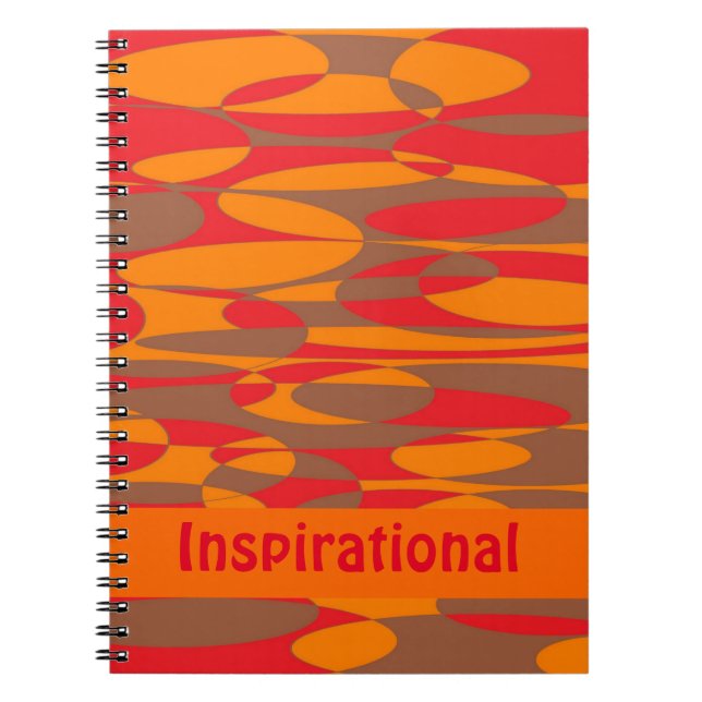 Cuaderno Elipticales naranja, rojo y marrón (Frente)