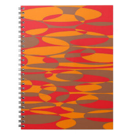 Cuaderno Elipticales naranja, rojo y marrón