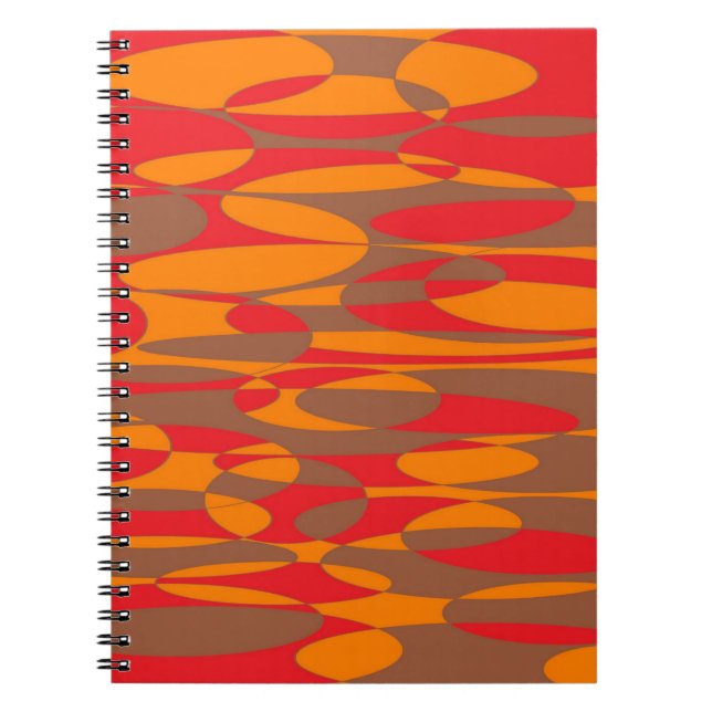 Cuaderno Elipticales naranja, rojo y marrón (Frente)
