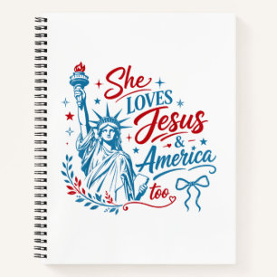 Cuaderno Ella Ama a Jesús y a América También 4 de Julio Cr