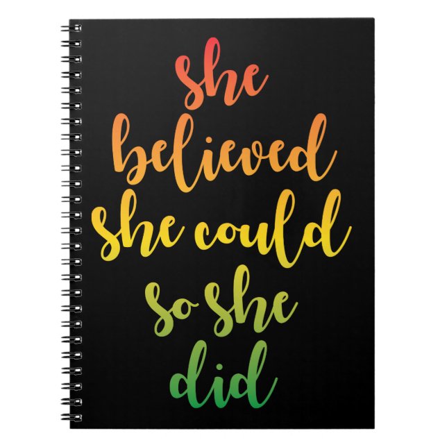 Cuaderno Ella Creía Que Podía Así Que Ella Cita (Frente)