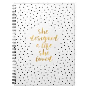 Cuaderno Ella diseñó una vida que ella amó con el falso