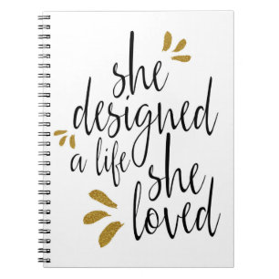 Cuaderno "Ella diseñó una vida que ella amó" el diario