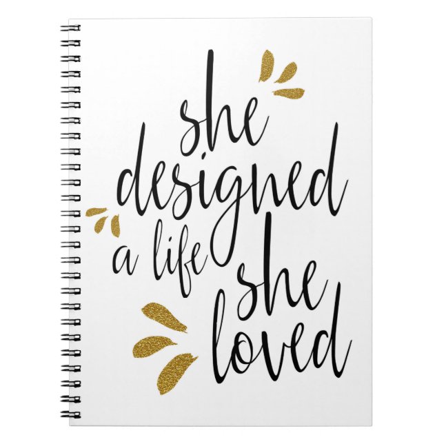 Cuaderno "Ella diseñó una vida que ella amó" el diario (Frente)