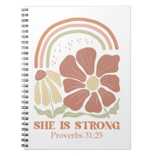 Cuaderno Ella es un fuerte Verso de la Biblia