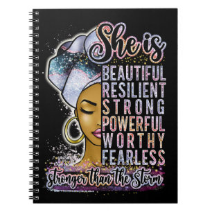 Cuaderno Ella Es Una Hermosa Y Resistente Mujer Negra Melan