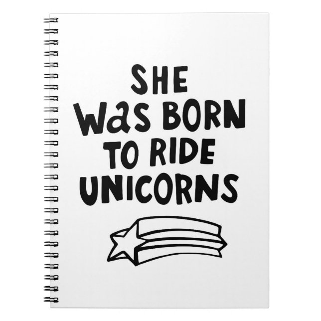 Cuaderno Ella nació montar unicornios (Frente)