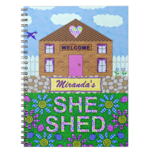Cuaderno Ella vertió nombre personalizado choza del jardín