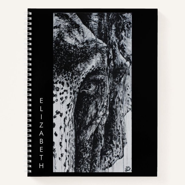 Cuaderno Ellie the Elephant Unique Wild Animal Portrait Art (Anverso)