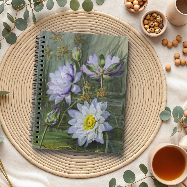 Cuaderno Ellis Rowan Blue Water Lily Vintage Flowers (Subido por el creador)