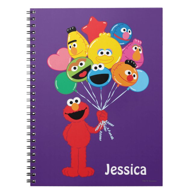 Cuaderno Elmo Balloons | Añadir su nombre (Frente)