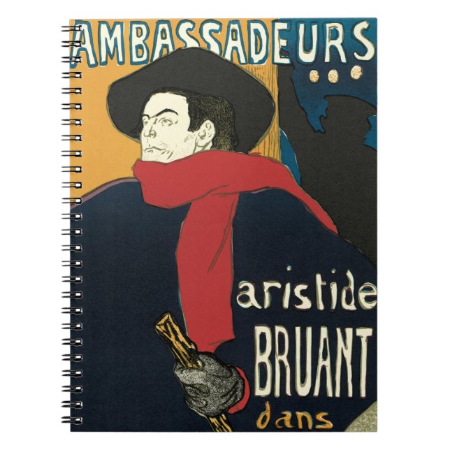 Cuaderno Embajadores, Artistide Bruant por Toulouse Lautrec (Frente)