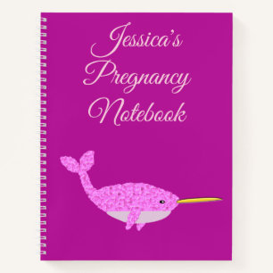 Cuaderno Embarazo Personalizado de Narval Niña Bebé Rosa Bo