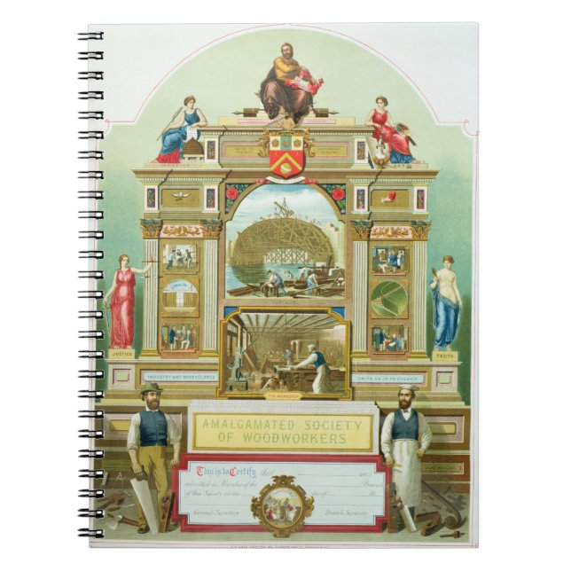 Cuaderno Emblema comercial de la sociedad unida de Woodwor (Frente)