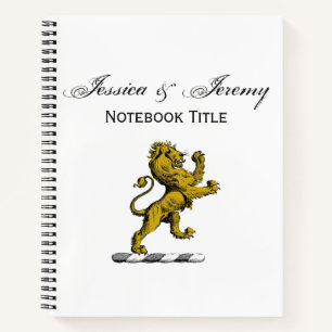 Cuaderno Emblema de cimera con león heráldico de pie C