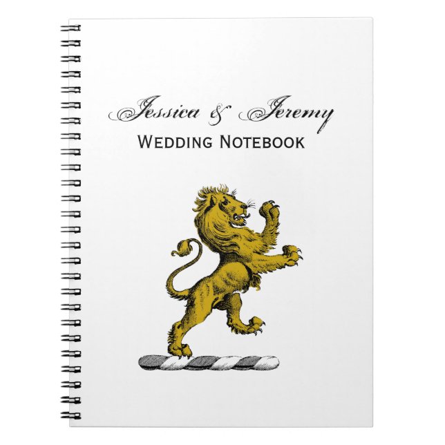 Cuaderno Emblema de cimera de león de pie heráldico C (Frente)