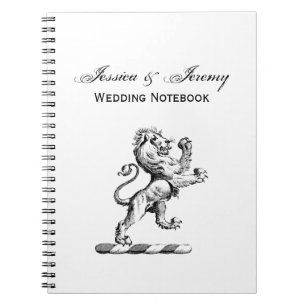 Cuaderno Emblema de cresta con león heráldico de pie