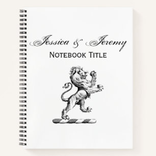 Cuaderno Emblema de cresta con león heráldico de pie