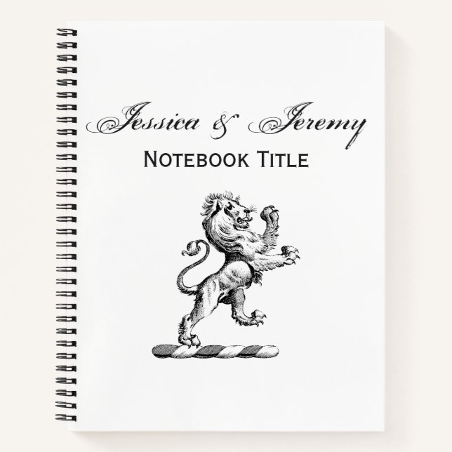 Cuaderno Emblema de cresta con león heráldico de pie (Anverso)