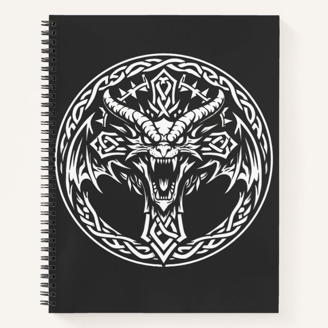 Cuaderno Emblema de Dragón Celta por BurnsInHell (Anverso)
