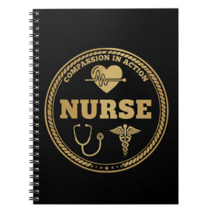 Cuaderno Emblema de Enfermera Profesional   Compasión en Ac