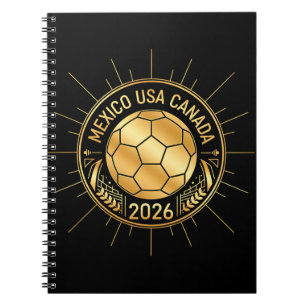 Cuaderno Emblema de Fútbol Dorado 2026 México EUA Canadá