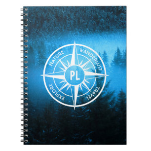 Cuaderno Emblema de la estrella de la brújula monograma nie