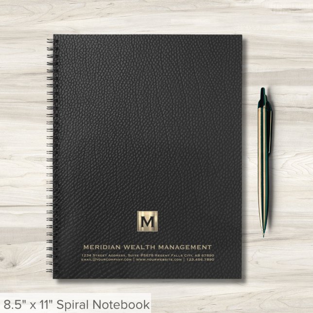 Cuaderno Emblema inicial del monograma dorado profesional (Subido por el creador)