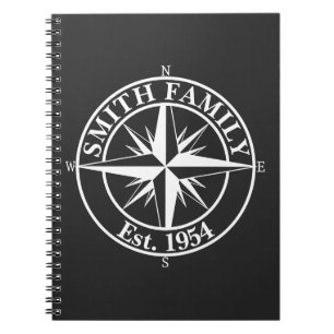 Cuaderno Emblema personalizable de monograma de estrella de
