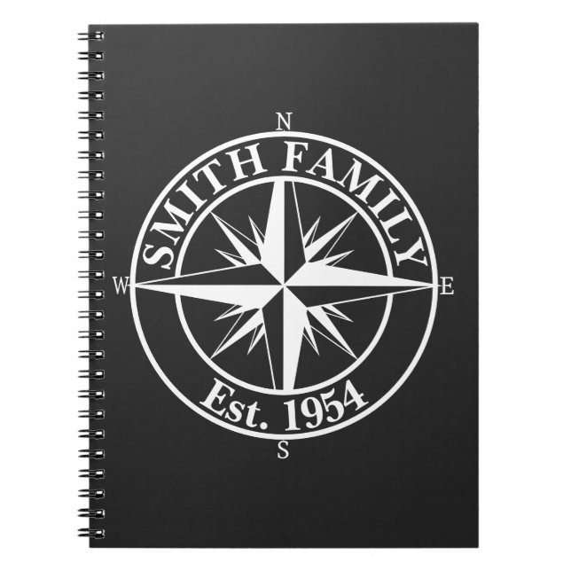 Cuaderno emblemas personalizables de monograma de estrella  (Frente)