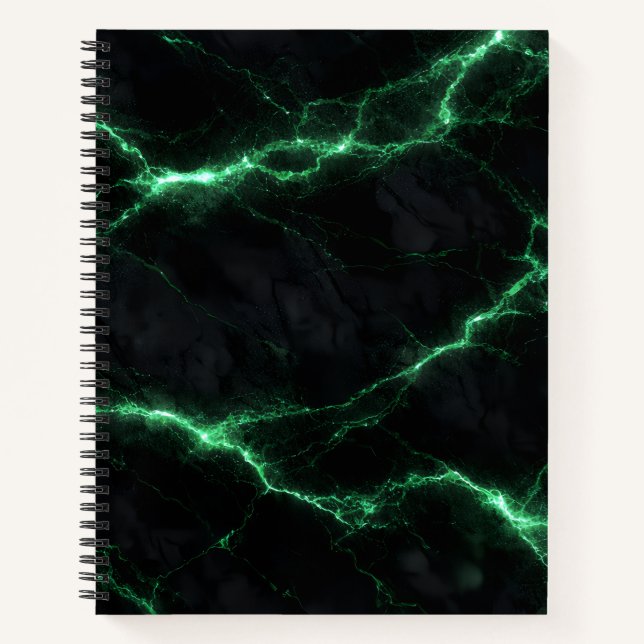 Cuaderno Emerald Green Lightning Marble Spiral Notebook (Anverso)