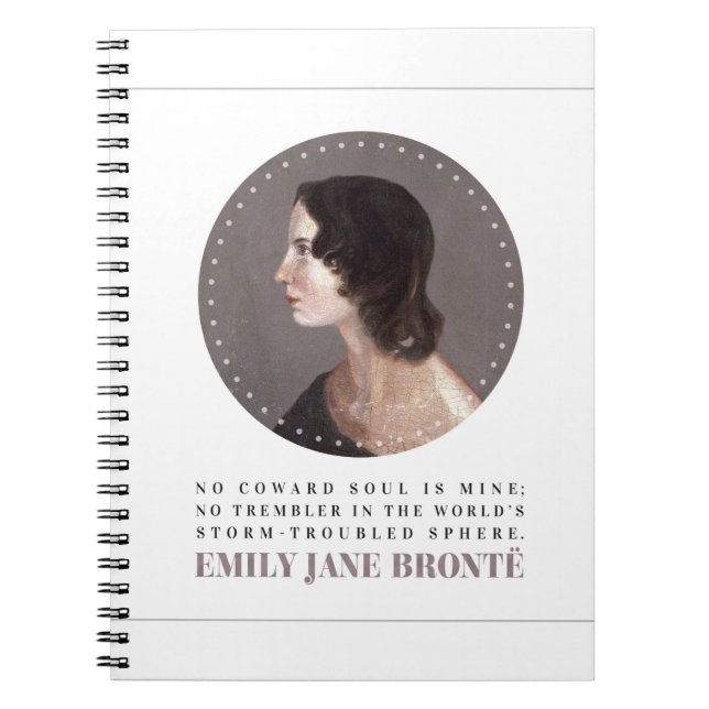 Cuaderno Emily Bronte Retrato y Cita - Sin Alma de Cobarde (Frente)